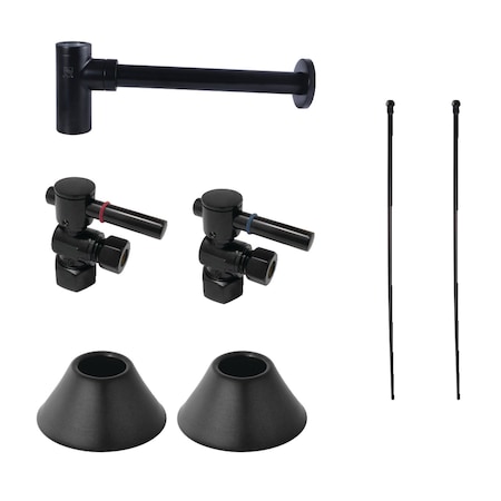 Kingston Brass CC43100DLLKB30 Plumbing Sink Trim Kit with Bottle Trap, Matte Black CC43100DLLKB30